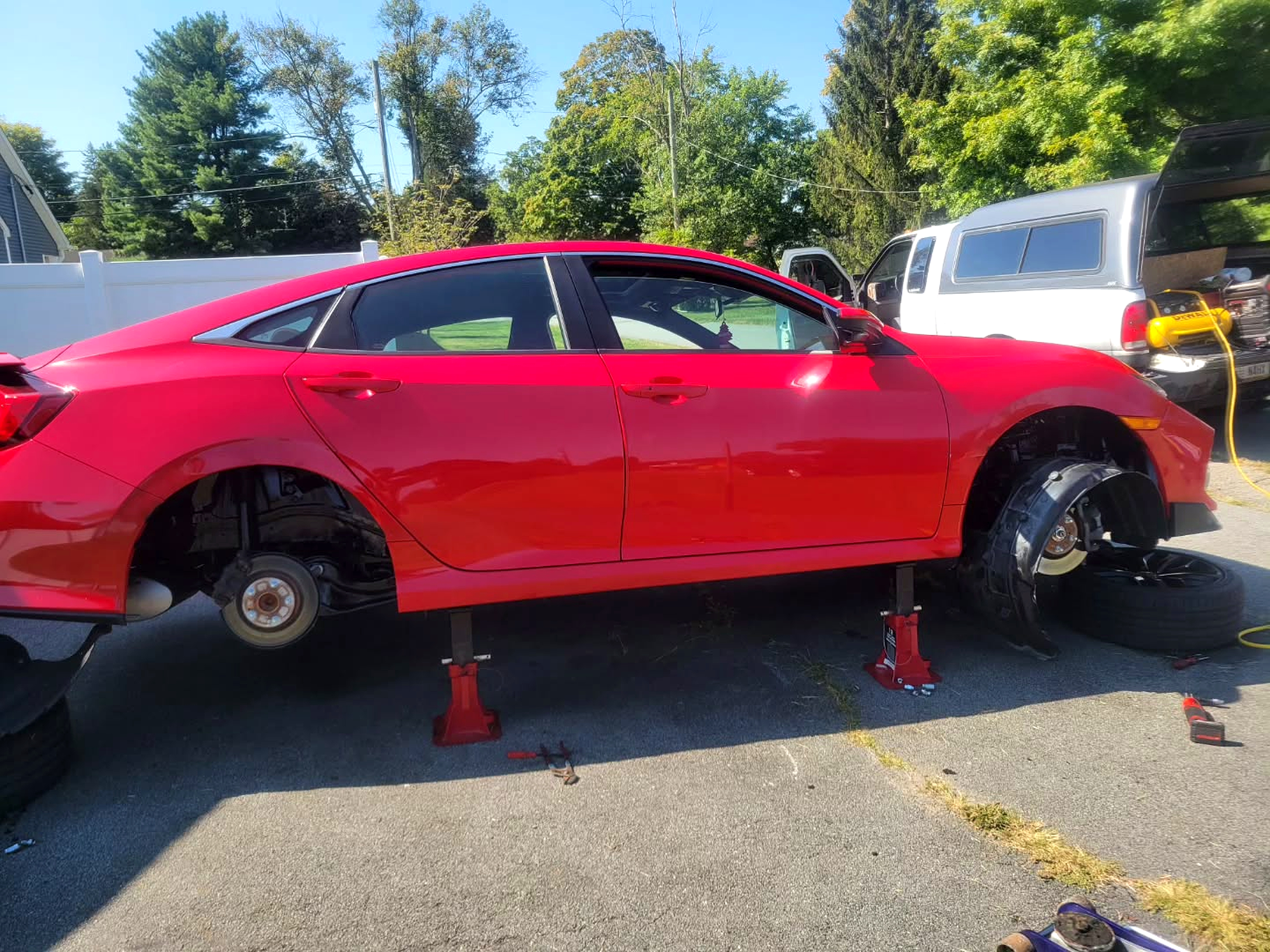 Undercoating result on vehicle underside